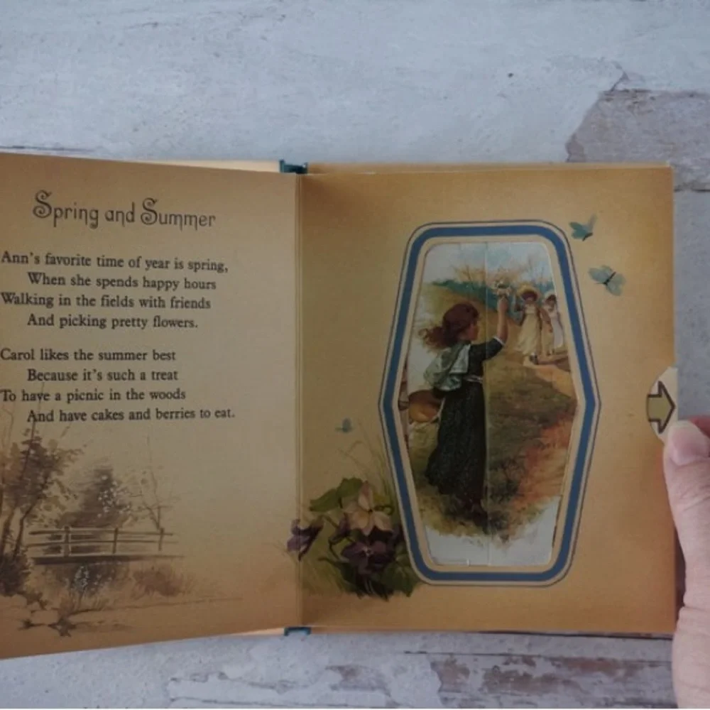 Vintage Antique Picture Pop-Up Book Special Day By Ernest Nister Tan Beige Green